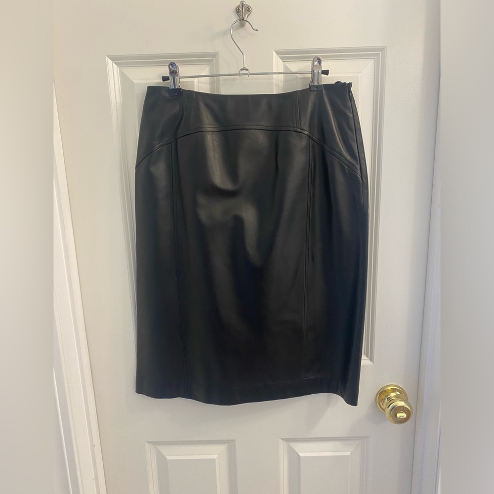 Talbot’s Black Genuine Leather skirt, Size 6